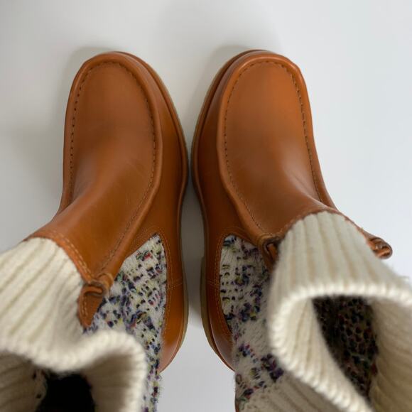 Chloé Jamie Sock Platform Chelsea Almond Boot Luminous Ochre New Size 41 - Picture 12 of 14